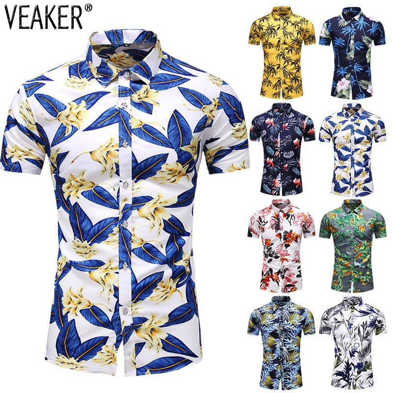 Summer Hawaiian Beach Floral Festive Shirts