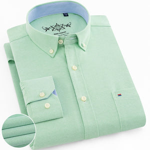 Solid Oxford Long Sleeve Dress Shirt