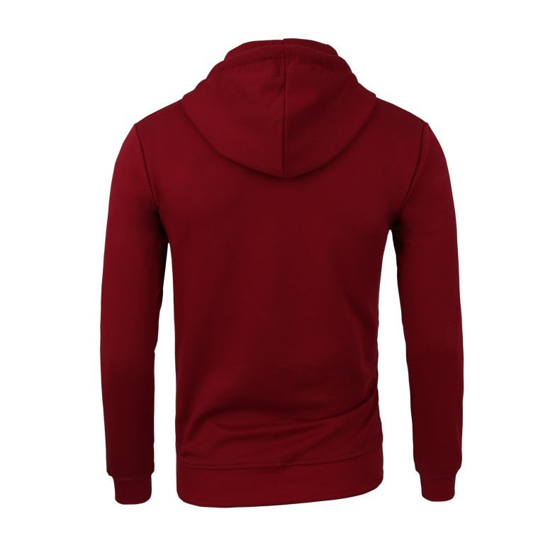 Solid Color Fleece Zipper Velvet Hoodie