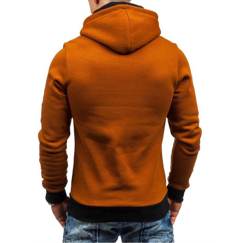 Fashion Solid Color Diagonal Zipper Hoodie