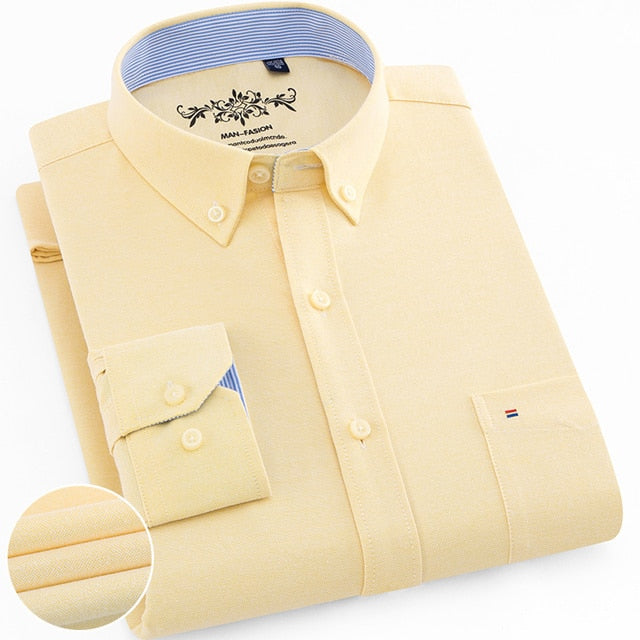 Solid Oxford Long Sleeve Dress Shirt