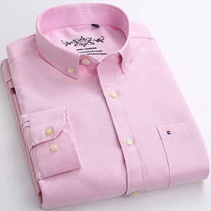 Fashion Solid Oxford Long Sleeve Shirt