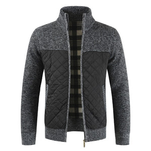 Knitted Warm Granite Peak Panel Cardigan