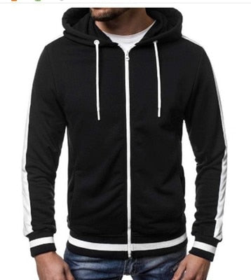 Casual Zipper Long Sleeve Solid Hoodie