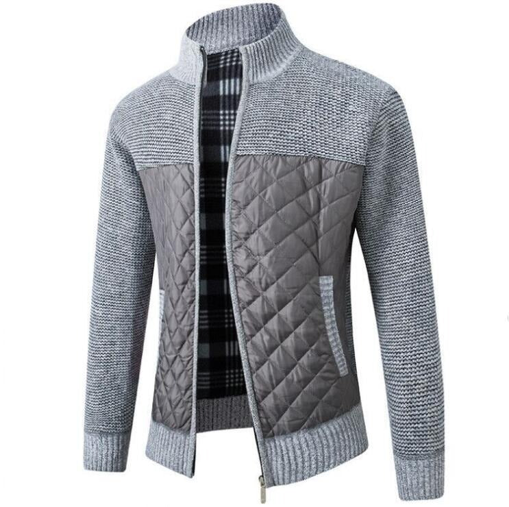 Knitted Warm Granite Peak Panel Cardigan