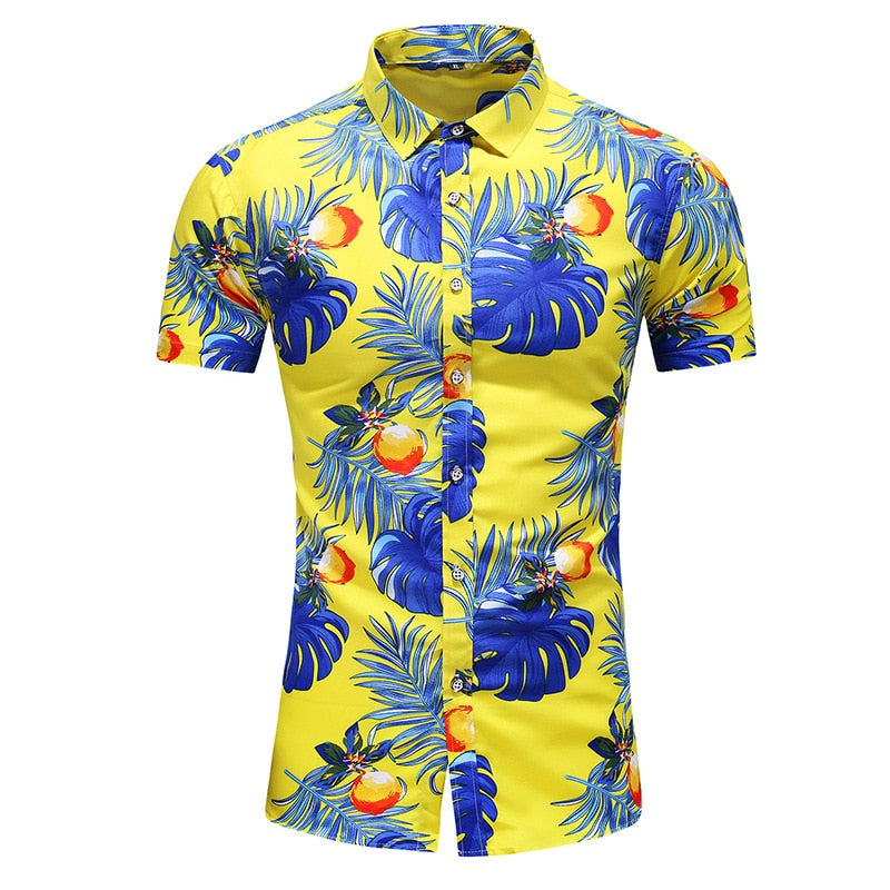 Summer Hawaiian Beach Flower Printed Shirts