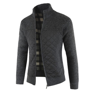 Knitted Warm Granite Peak Panel Cardigan