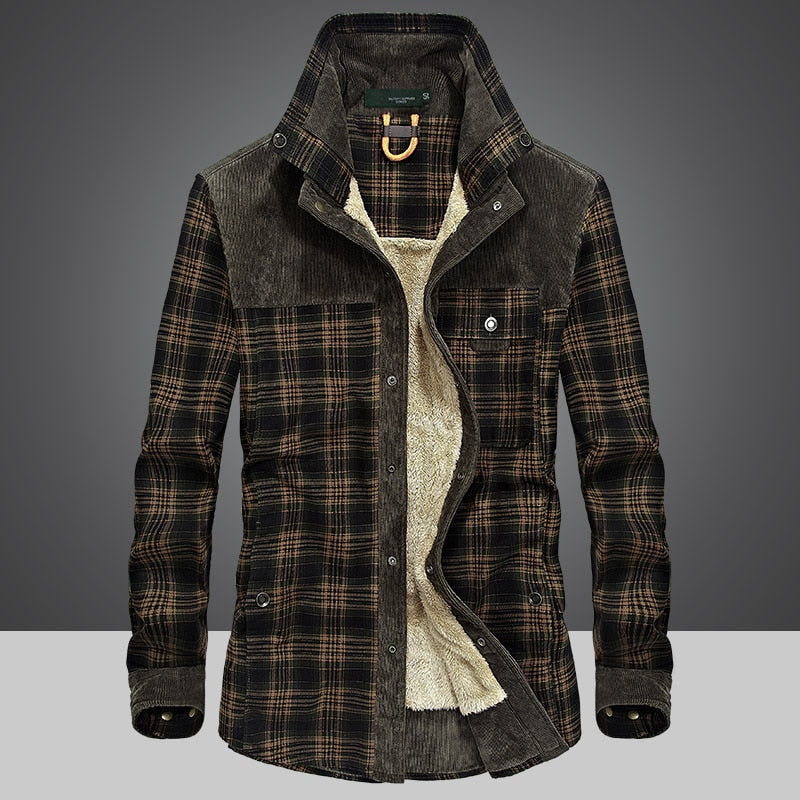 Winter Plaid Warm Fleece Scottish Jacket