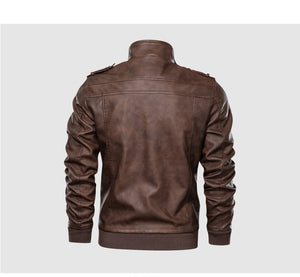 Autumn Winter Leather Motorcycle Hooded Jacket