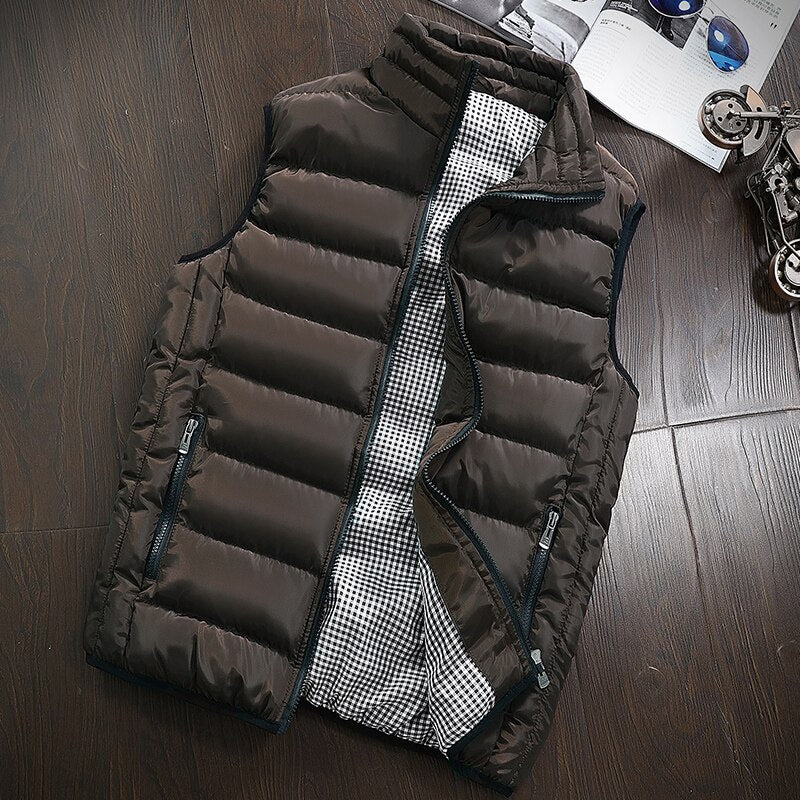 Autumn Winter Sleeveless Solid Color Vest