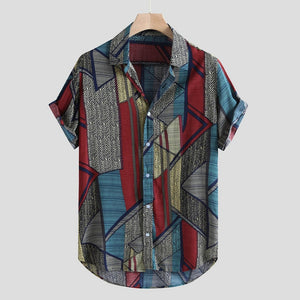 Summer Retro Vintage Ethnic Printed Shirt