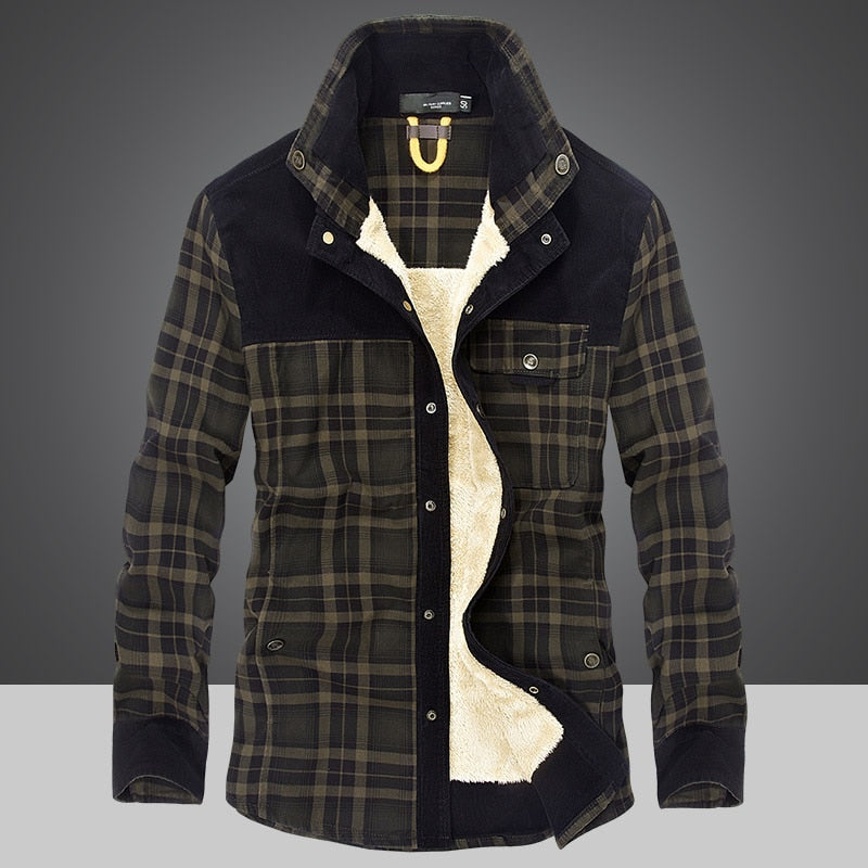 Winter Plaid Warm Fleece Scottish Jacket