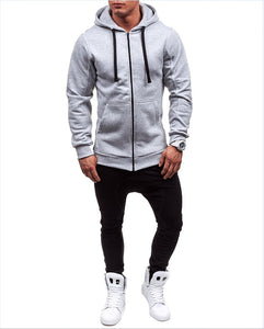 Solid Color Fleece Zipper Velvet Hoodie