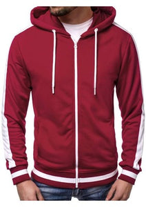 Casual Zipper Long Sleeve Solid Hoodie