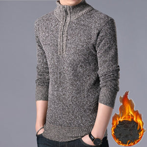 Casual Half Zipper Thick Knitted Sweater