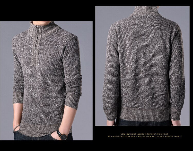 Casual Half Zipper Thick Knitted Sweater