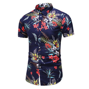 Summer Hawaiian Beach Flower Printed Shirts