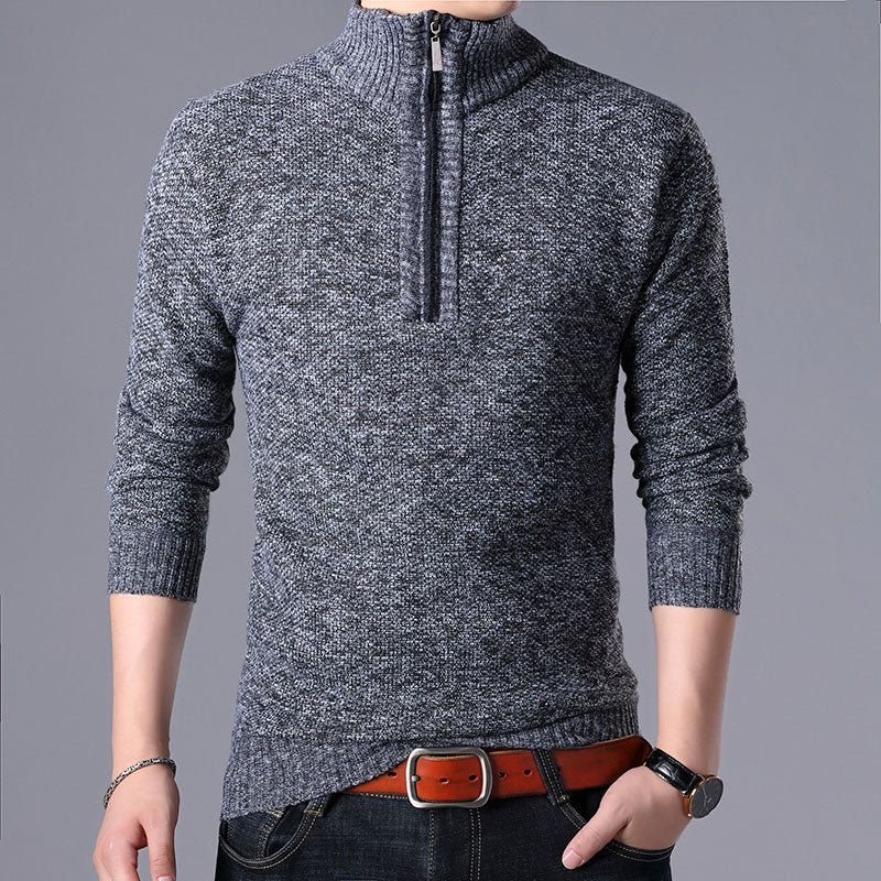 Casual Half Zipper Thick Knitted Sweater