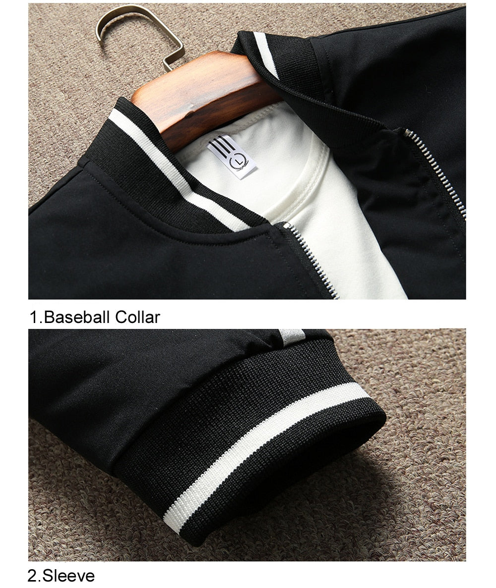 Autumn Streetwear Zipper Baseball Bomber Jacket