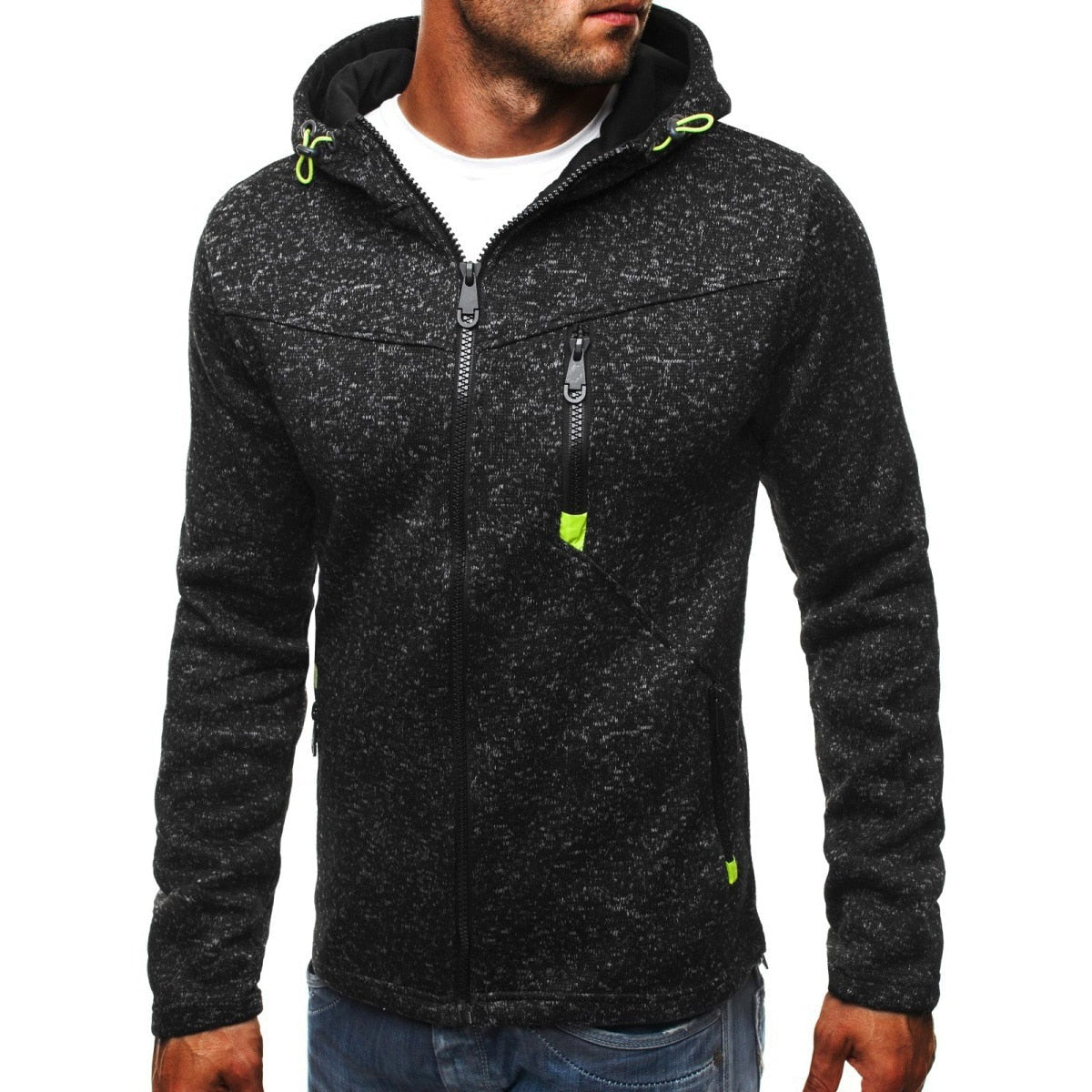 Fashion Casual Chest Zipper Pocket Hoodie