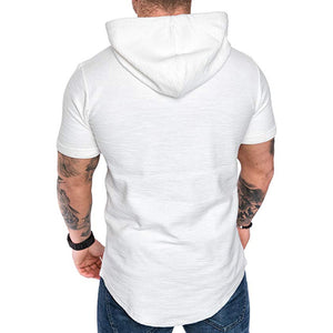 Casual Solid Color Short Sleeve Hoodie