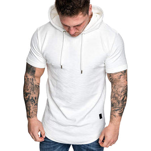 Casual Solid Color Short Sleeve Hoodie