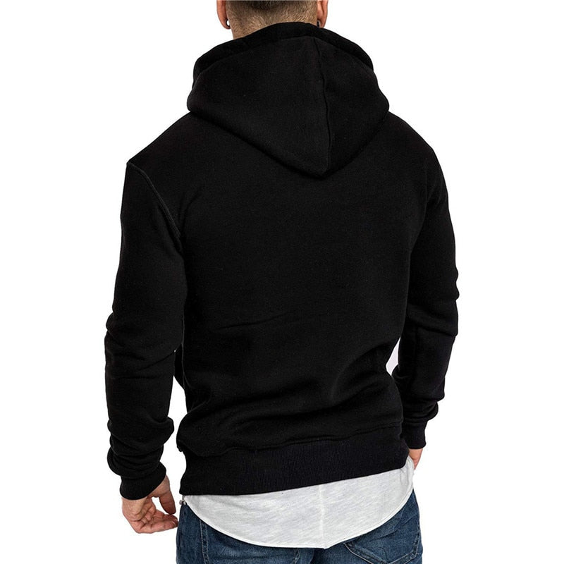 Solid Casual Front Kangaroo Pocket Hoodie