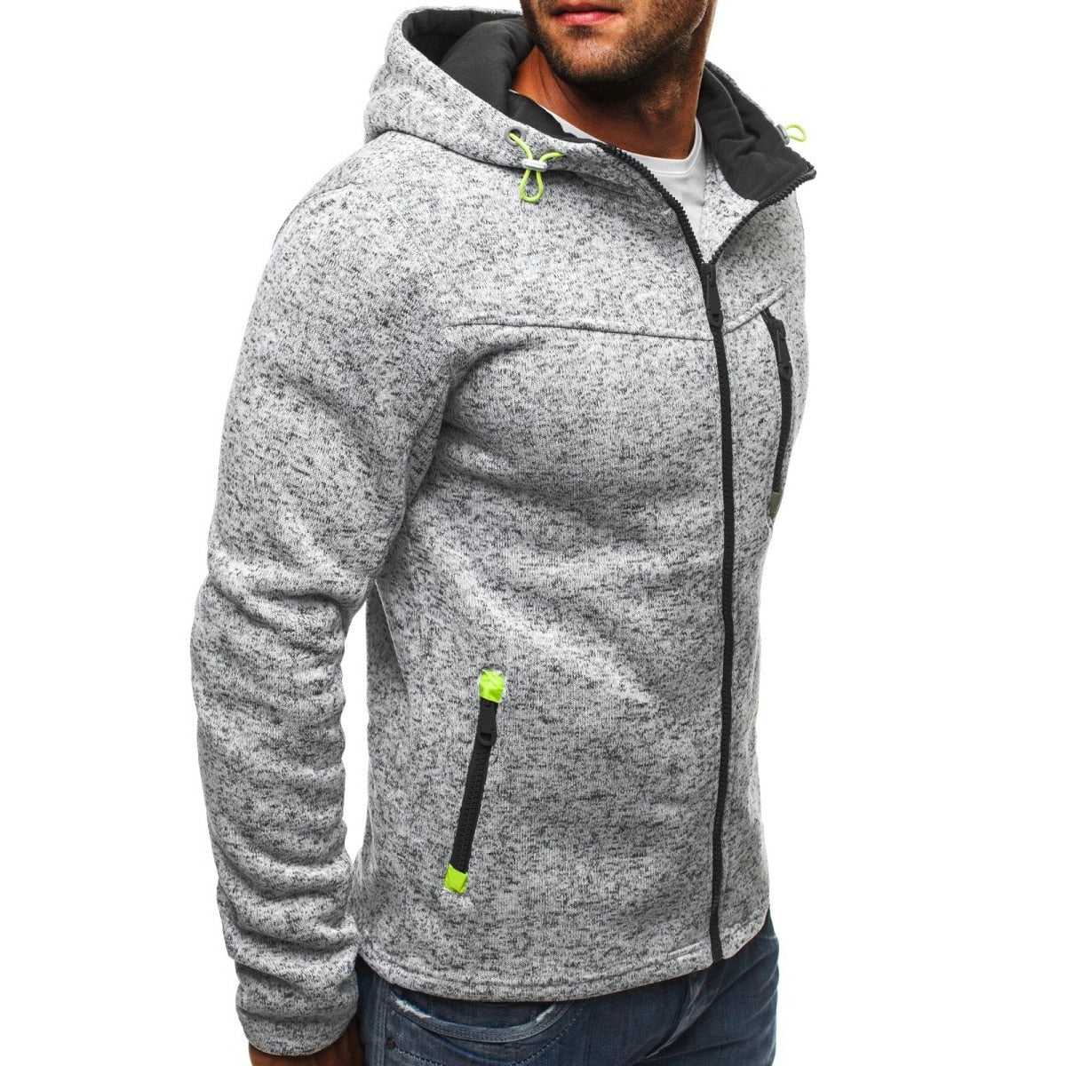 Fashion Casual Chest Zipper Pocket Hoodie