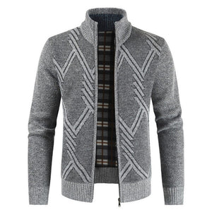 Autumn Winter Fleece Zipper Granite Cardigan