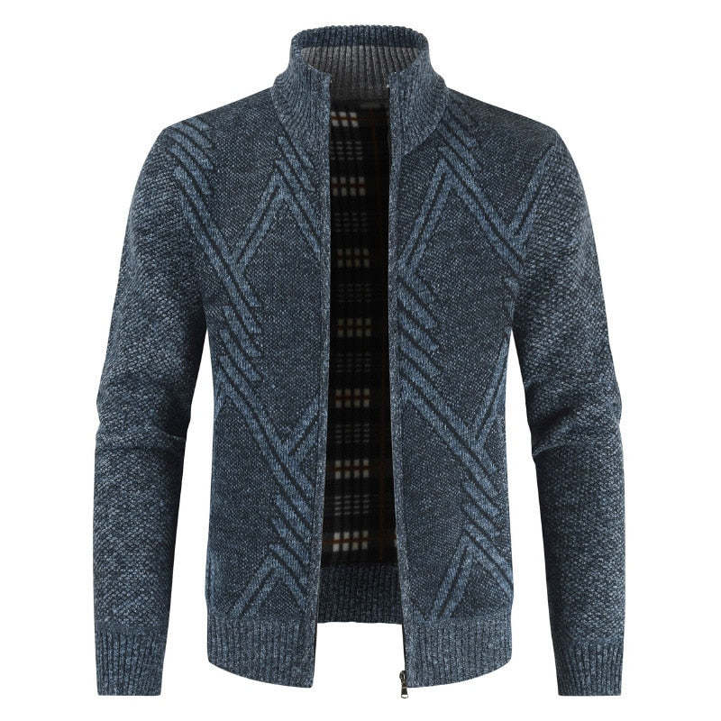 Autumn Winter Fleece Zipper Granite Cardigan