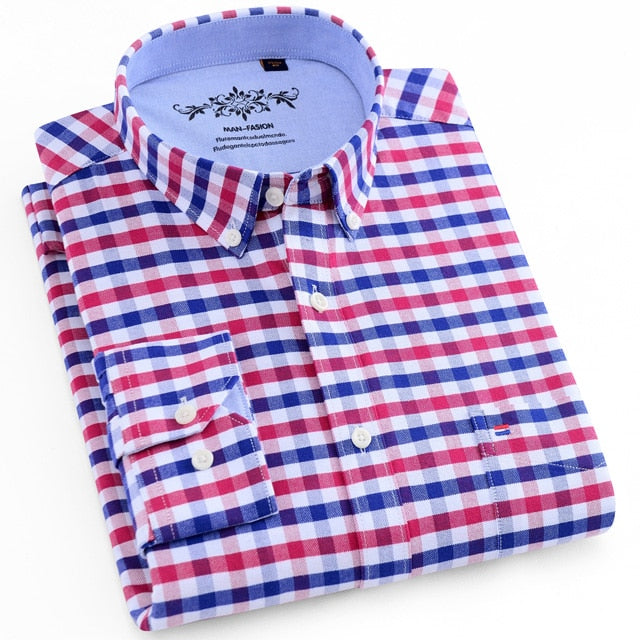 Fashion Solid Oxford Long Sleeve Shirt