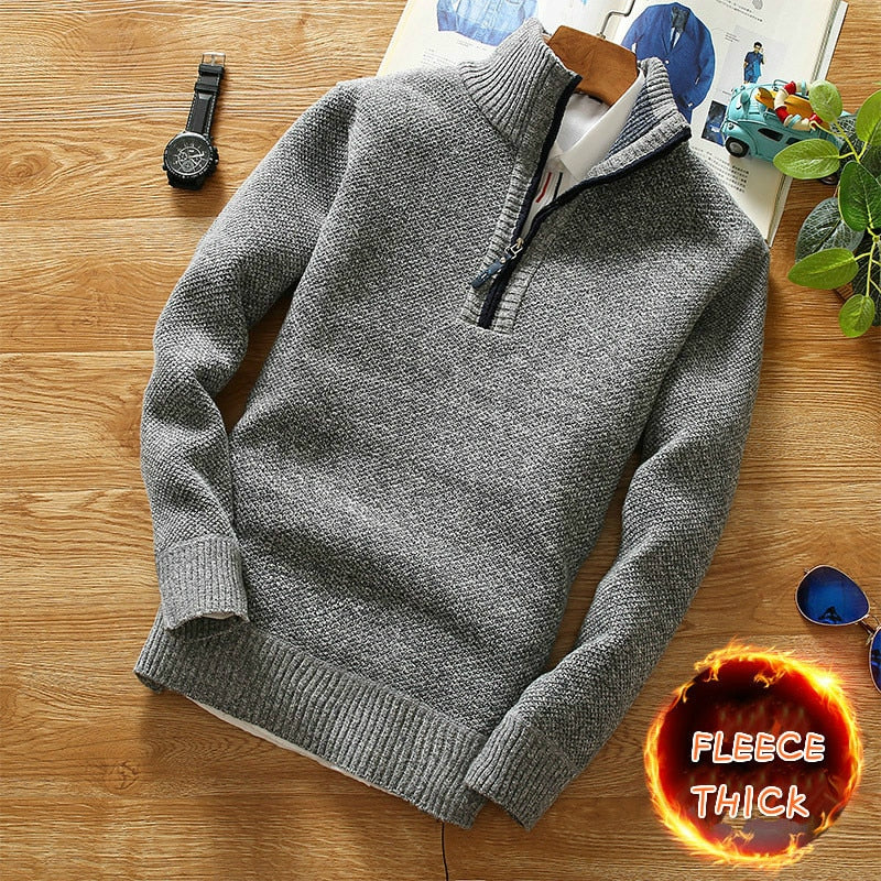 Winter Fleece Half Zipper Thicker Sweater