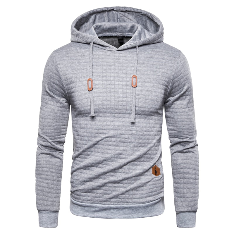 Spring Autumn Casual Solid Grid Hoodie