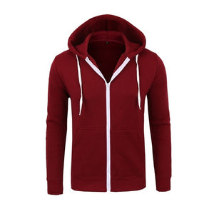 Solid Color Fleece Zipper Velvet Hoodie