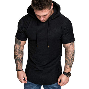 Casual Solid Color Short Sleeve Hoodie