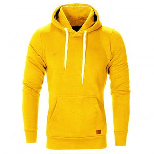 Solid Casual Front Kangaroo Pocket Hoodie