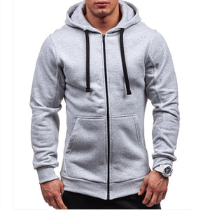 Solid Color Fleece Zipper Velvet Hoodie