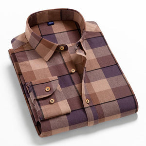 Plaid Soft Casual Long Sleeve Shirt