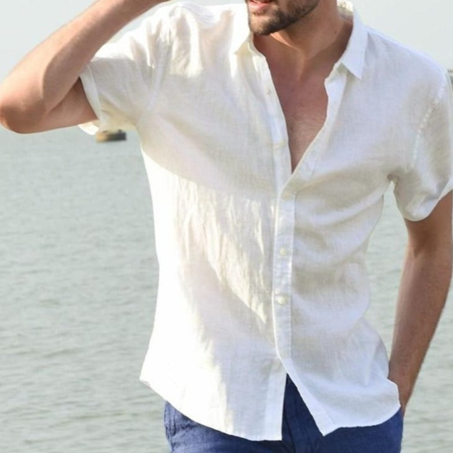 Summer Solid Linen Loose Breathable Shirt