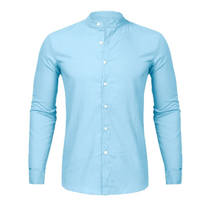 Solid Color Linen Long Sleeve Shirt