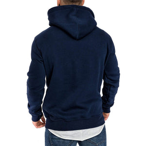 Solid Casual Front Kangaroo Pocket Hoodie