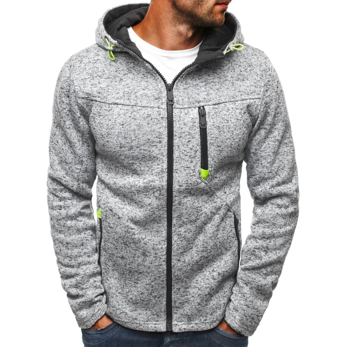 Fashion Casual Chest Zipper Pocket Hoodie