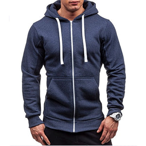 Solid Color Fleece Zipper Velvet Hoodie