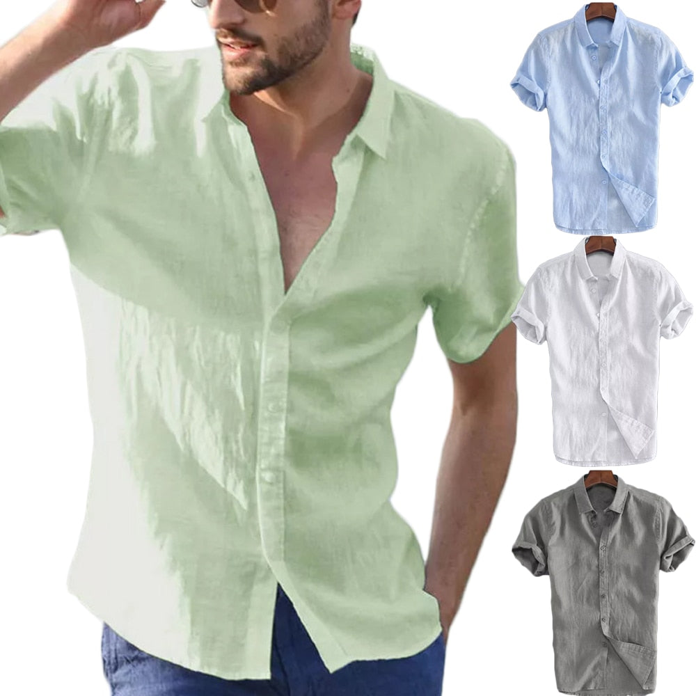 Summer Solid Linen Loose Breathable Shirt