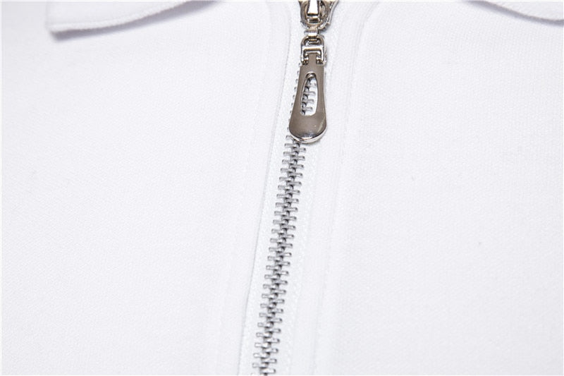 Summer Fashion Casual Solid Zipper Polo Shirt