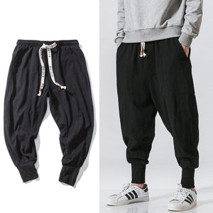 Casual Streetwear Cotton Linen Harem Pants