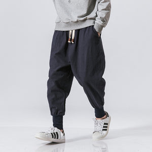 Casual Streetwear Cotton Linen Harem Pants