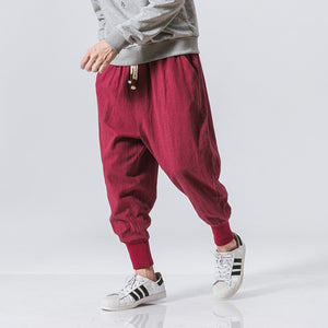 Casual Streetwear Cotton Linen Harem Pants