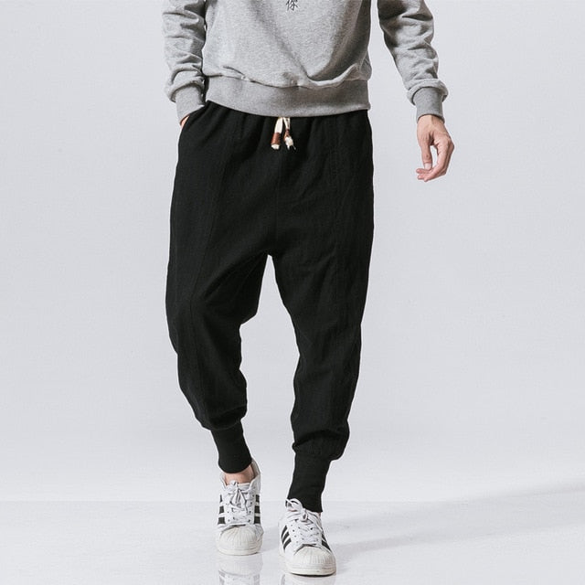 Casual Streetwear Cotton Linen Harem Pants