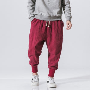 Casual Streetwear Cotton Linen Harem Pants